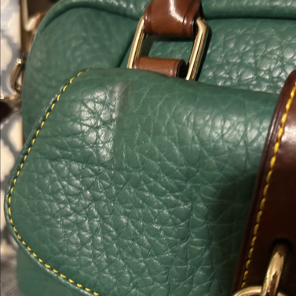 Dooney & Bourke Green Satchel with Brown Accents - Picture 3 of 11